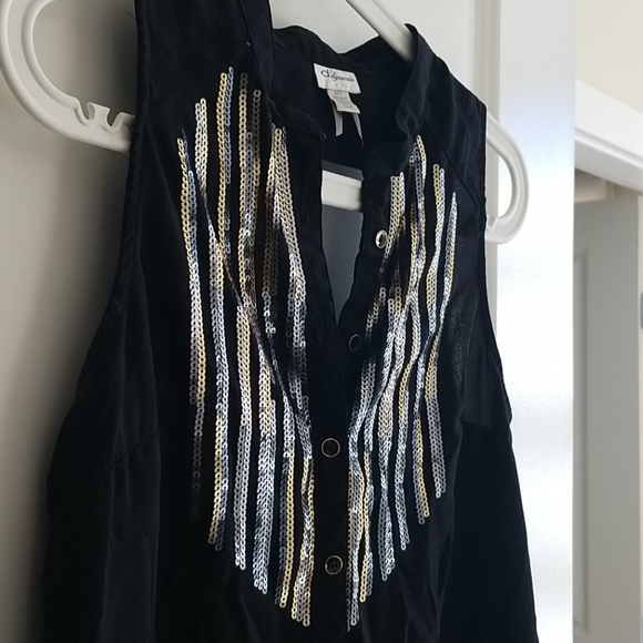 Sequined flowy shirt - Picture 3 of 4